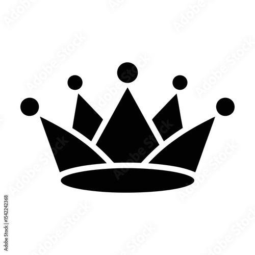 Simple crown silhouette icon isolated on white background
