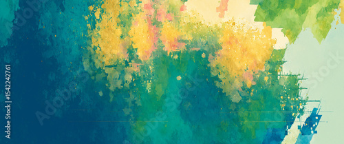 abstract blue green yellow ...