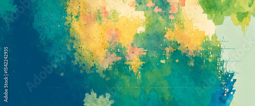 abstract blue green yellow ...
