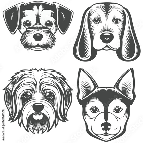 Dogs and Cats Vector Set PNG | Pet Animal Icons, Cute Dog and Cat Illustrations