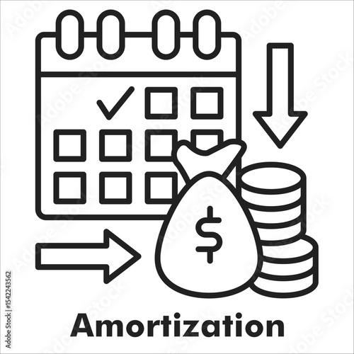 Amortization Outline Icon