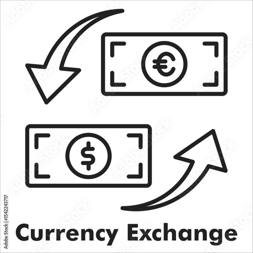 Currency Exchange Outline Icon