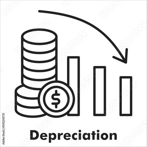 Depreciation Outline Icon