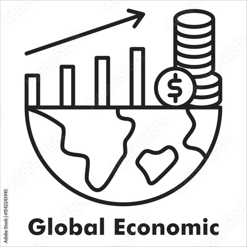 Global Economic Outline Icon