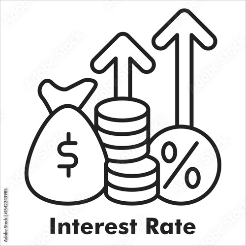 Interest Rate Outline Icon