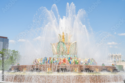 Majestic Fountain at VDNKH Exhibition Centre in Moscow photo