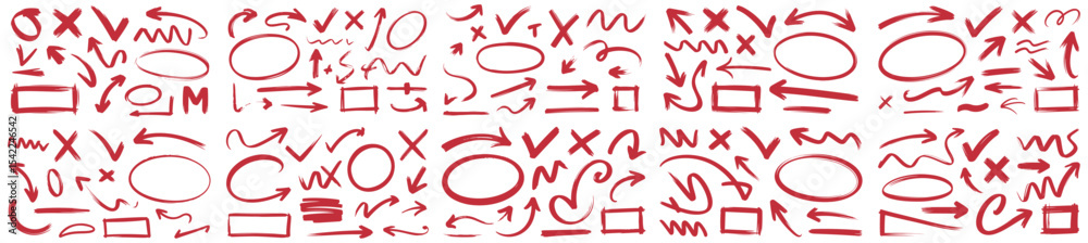 Hand-Drawn Arrows, Circles, and Checkmarks Vector Set, arrows, circles, checkmarks, and other design elements, Red Arrows and Markers for Design, hand drawn, arrows, check marks, x marks, circles, squ Hand-Drawn Arrows, Circles, and Checkmarks Vector Set, arrows, circles, checkmarks, and other design elements, Red Arrows and Markers for Design, hand drawn, arrows, check marks, x marks, circles, squ