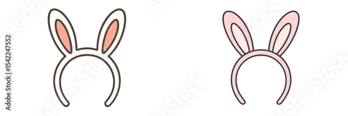 Bunny ear headbands in two playful designs for festive celebrations and costume parties