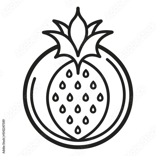 Pomegranate Line Art 