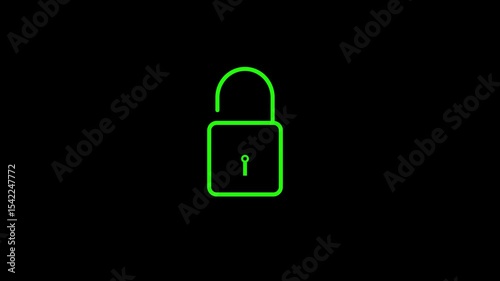 Security lock animation. Lock animation icon security safety protection animated video