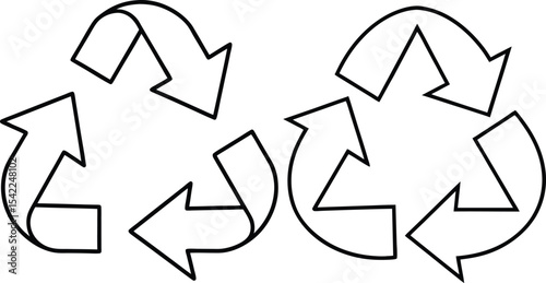 recycle symbol on white background