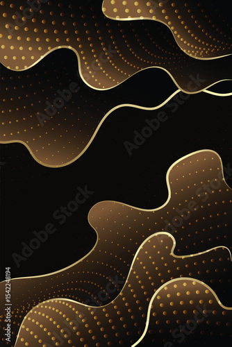 Modern Fluid Dot Pattern Dark Orange
