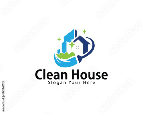 clean house logo creative design concept city icon