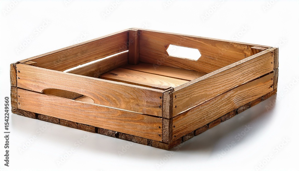 Empty wooden crate with handles Empty wooden crate with handles