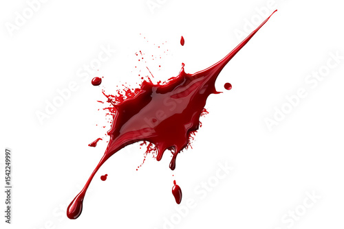 horror illustration abstract red paint splash, blood stain isolated on blank space. Blood spatter realistic vector background set. red blood  paint splashes set. Realistic set of blood splatter vector