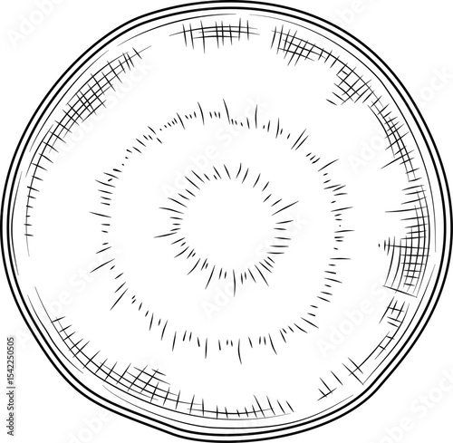 Carrot cross section hand drawn ink sketch vector