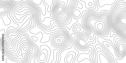 Topographic line map pattern. Black Contour and textured Background of geographic landscape terrain for hiking and mountain sport. Vector illustration
