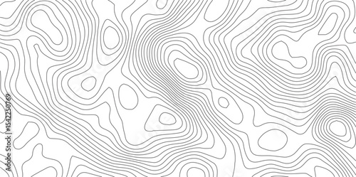 Topographic line map pattern. Black Contour and textured Background of geographic landscape terrain for hiking and mountain sport. Vector illustration
