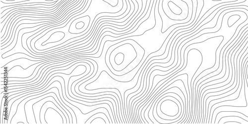 Topographic line map pattern. Black Contour and textured Background of geographic landscape terrain for hiking and mountain sport. Vector illustration
