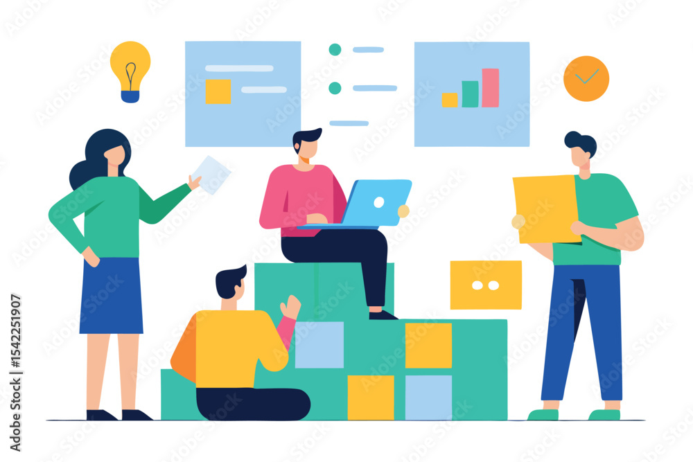 Financial Report and Investment Analysis – Flat Business Vector Scene Financial Report and Investment Analysis – Flat Business Vector Scene