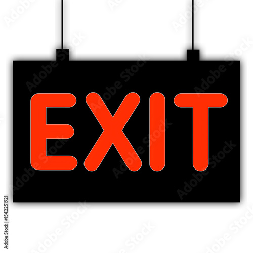 Exit sign board illustration
