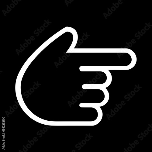 White Right Pointing Backhand Index