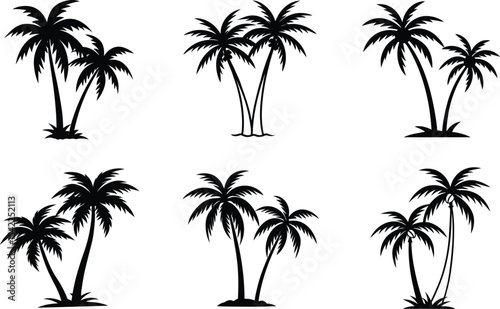 set of palm trees