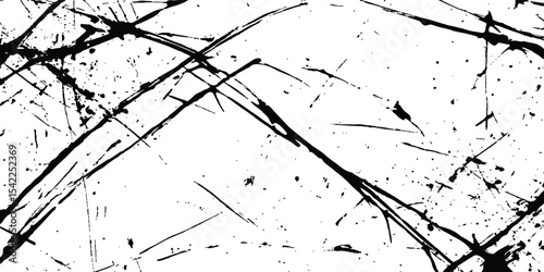 Abstract grunge splatter line pattern on white and transparent background. Abstract ink splatter pattern on a white background. Intricate designs of lines and dots in various sizes, creating a dynamic