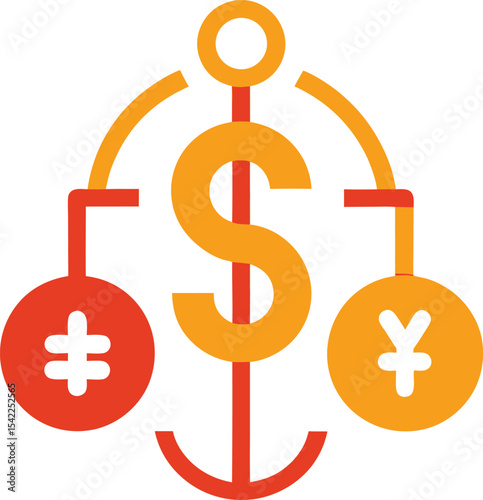 Group of currency icons (USD, EUR, etc.)	