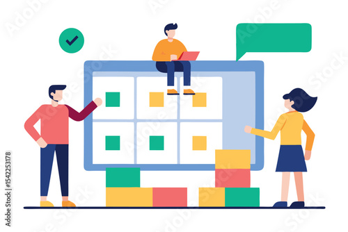 corporate Office Environment with Business People – Flat Vector Bundle
