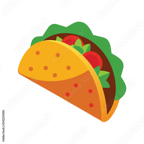 Delicious Taco Illustration A vibrant, appetizing design of a classic taco
