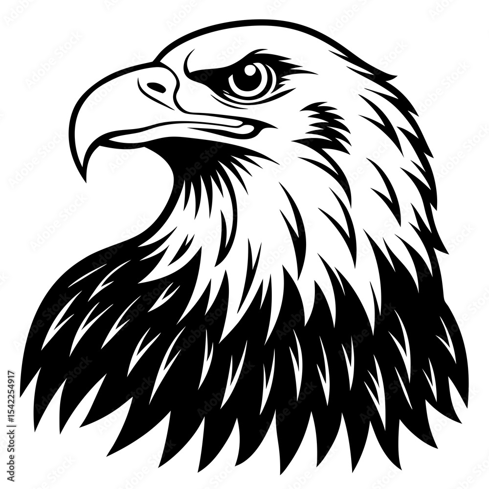 Fototapeta premium Majestic Bald Eagle Portrait – High Resolution AI Generated Wildlife Graphic for Microstock Download