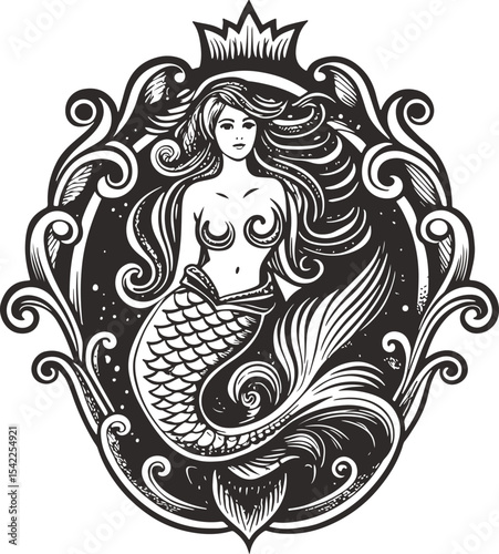Underwater mermaid artwork