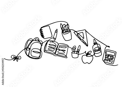 School Supplies Line Art Collection – Back to School Essentials