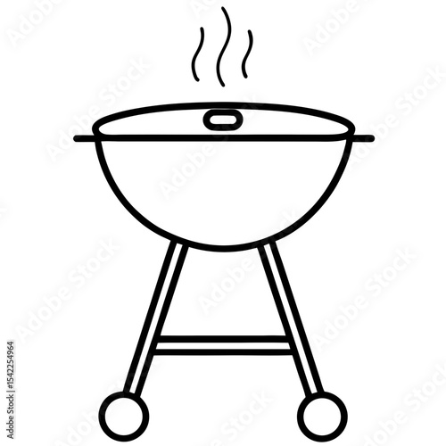 High-quality AI-generated BBQ grill illustration perfect for microstock, digital design, branding, food ads, and promotional materials.