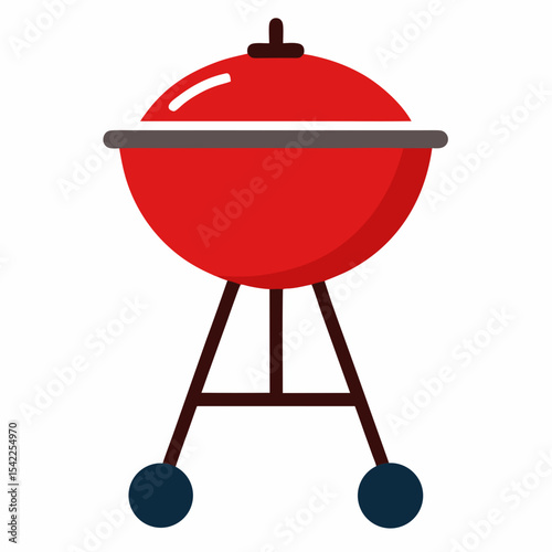 High-quality AI-generated BBQ grill illustration perfect for microstock, digital design, branding, food ads, and promotional materials.