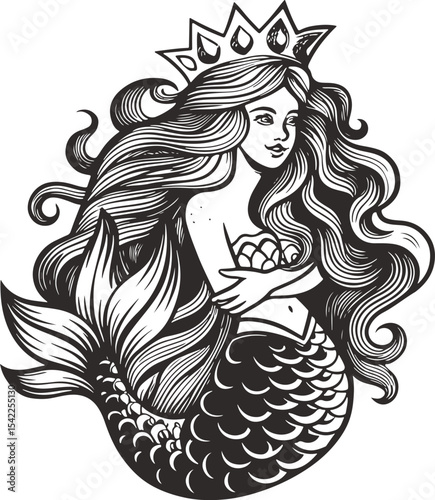 Sea princess mermaid clipart