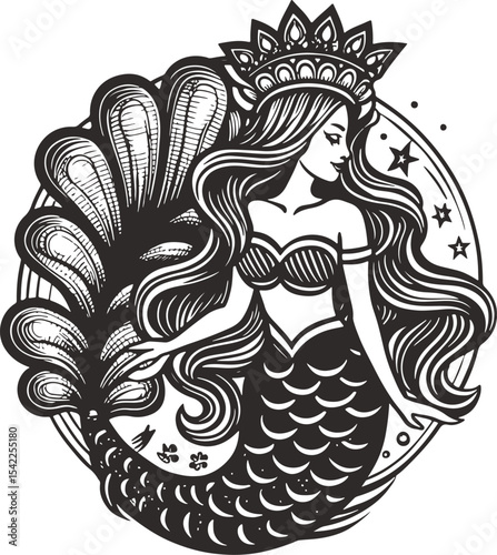 Mermaid fashion design silhouette