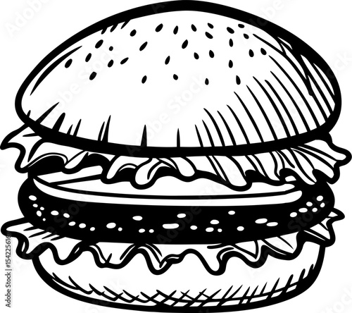 simple-burger-with-lettuce-and-patty.eps