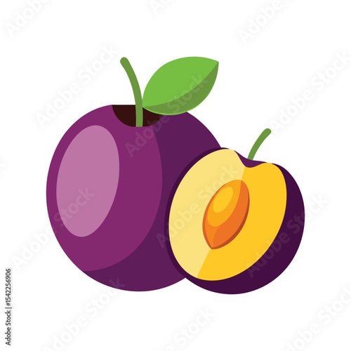 Plums Whole and Halved 