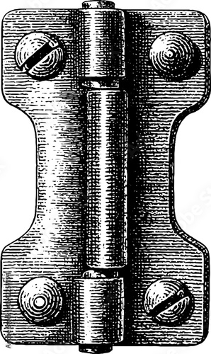 Vintage brass hinge lock with engraving design for antique decor and restoration