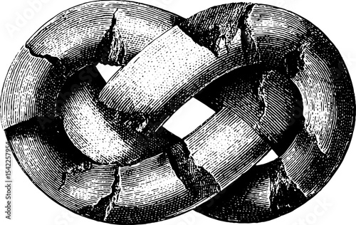 Intricate celtic knot motif in vintage engraving style for design and decoration