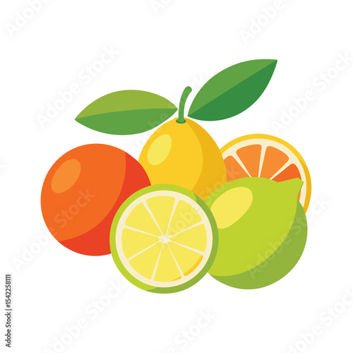 Vibrant Citrus Fruits Lemons, Limes, Oranges – A Burst of Sunshine
