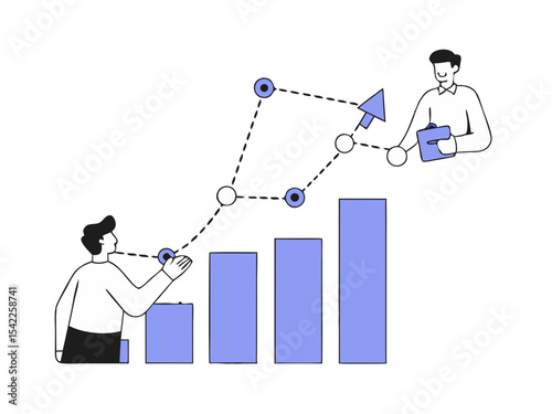 Sales Performance & Profit Growth - Business Success Vector Illustration