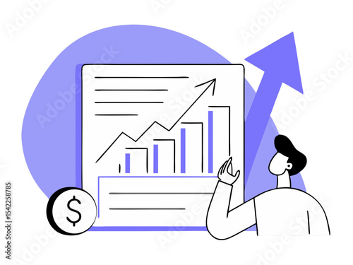Sales Performance & Profit Growth - Business Success Vector Illustration