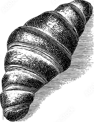 Vintage engraving style croissant illustration for artistic design