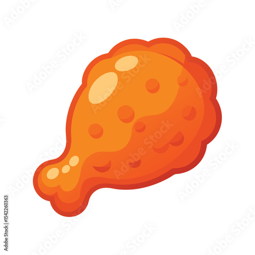 Delicious Crispy Fried Chicken Wing A Cartoon Illustration