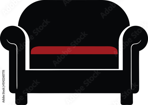 Black silhouette of a couch icon
