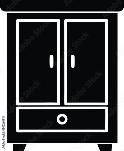 Black silhouette of a Cupboard icon