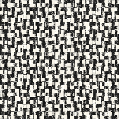 Monochrome Grain Mottled Checked Pattern